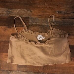 Polly nude color strappy crop top sz 0